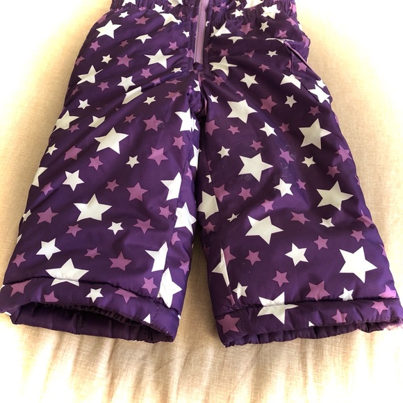 Oshkosh Winter Snow Pants Purple Stars Zip Clasp - Picture 6 of 7